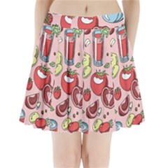 Tomato-seamless-pattern-juicy-tomatoes-food-sauce-ketchup-soup-paste-with-fresh-red-vegetables Pleated Mini Skirt by uniart180623