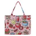 Tomato-seamless-pattern-juicy-tomatoes-food-sauce-ketchup-soup-paste-with-fresh-red-vegetables Medium Tote Bag View1