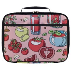 Tomato-seamless-pattern-juicy-tomatoes-food-sauce-ketchup-soup-paste-with-fresh-red-vegetables Full Print Lunch Bag by uniart180623