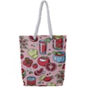 Tomato-seamless-pattern-juicy-tomatoes-food-sauce-ketchup-soup-paste-with-fresh-red-vegetables Full Print Rope Handle Tote (Small) View1