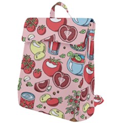 Tomato-seamless-pattern-juicy-tomatoes-food-sauce-ketchup-soup-paste-with-fresh-red-vegetables Flap Top Backpack by uniart180623