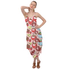 Tomato-seamless-pattern-juicy-tomatoes-food-sauce-ketchup-soup-paste-with-fresh-red-vegetables Layered Bottom Dress by uniart180623