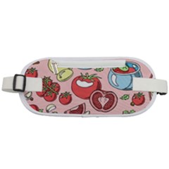 Tomato-seamless-pattern-juicy-tomatoes-food-sauce-ketchup-soup-paste-with-fresh-red-vegetables Rounded Waist Pouch by uniart180623