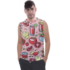 Tomato-seamless-pattern-juicy-tomatoes-food-sauce-ketchup-soup-paste-with-fresh-red-vegetables Men s Regular Tank Top by uniart180623