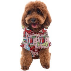 Tomato-seamless-pattern-juicy-tomatoes-food-sauce-ketchup-soup-paste-with-fresh-red-vegetables Dog Coat by uniart180623