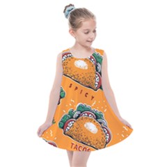 Seamless-pattern-with-taco Kids  Summer Dress by uniart180623