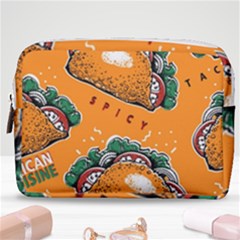 Seamless-pattern-with-taco Make Up Pouch (medium) by uniart180623