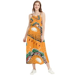 Seamless-pattern-with-taco Boho Sleeveless Summer Dress by uniart180623