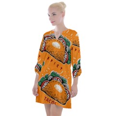 Seamless-pattern-with-taco Open Neck Shift Dress by uniart180623