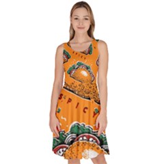 Seamless-pattern-with-taco Knee Length Skater Dress With Pockets by uniart180623