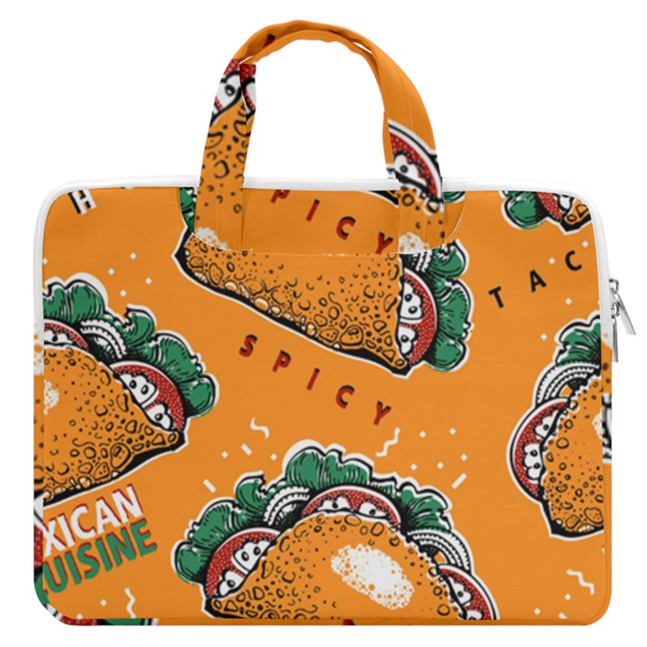 Seamless-pattern-with-taco MacBook Pro 16  Double Pocket Laptop Bag 