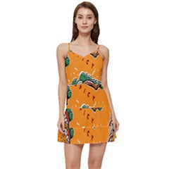 Seamless-pattern-with-taco Short Frill Dress by uniart180623