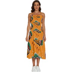 Seamless-pattern-with-taco Sleeveless Shoulder Straps Boho Dress by uniart180623