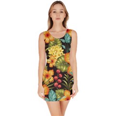 Fabulous-colorful-floral-seamless Bodycon Dress by uniart180623