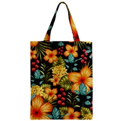 Fabulous-colorful-floral-seamless Zipper Classic Tote Bag by uniart180623