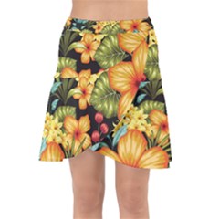 Fabulous-colorful-floral-seamless Wrap Front Skirt by uniart180623