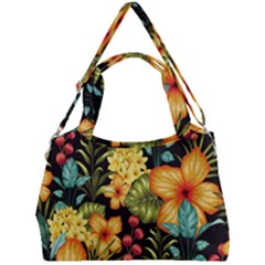 Fabulous-colorful-floral-seamless Double Compartment Shoulder Bag by uniart180623