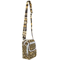 Damask-teardrop-gold-ornament-seamless-pattern Shoulder Strap Belt Bag by uniart180623