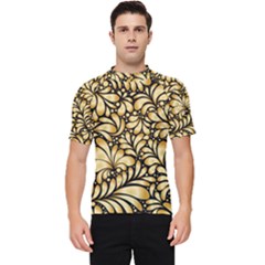 Damask-teardrop-gold-ornament-seamless-pattern Men s Short Sleeve Rash Guard