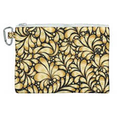 Damask-teardrop-gold-ornament-seamless-pattern Canvas Cosmetic Bag (xl) by uniart180623