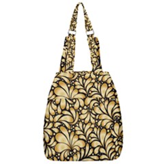 Damask-teardrop-gold-ornament-seamless-pattern Center Zip Backpack by uniart180623