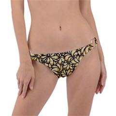 Damask-teardrop-gold-ornament-seamless-pattern Ring Detail Bikini Bottoms by uniart180623