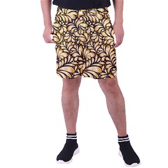 Damask-teardrop-gold-ornament-seamless-pattern Men s Pocket Shorts by uniart180623