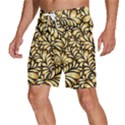 Damask-teardrop-gold-ornament-seamless-pattern Men s Beach Shorts View2