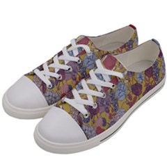 Floral-seamless-pattern-with-flowers-vintage-background-colorful-illustration Women s Low Top Canvas Sneakers by uniart180623