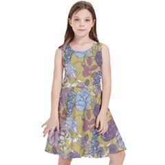 Floral-seamless-pattern-with-flowers-vintage-background-colorful-illustration Kids  Skater Dress by uniart180623