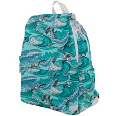 Sea-waves-seamless-pattern Top Flap Backpack by uniart180623