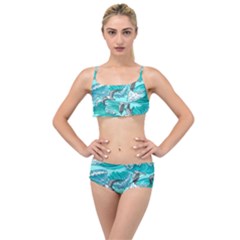 Sea-waves-seamless-pattern Layered Top Bikini Set by uniart180623