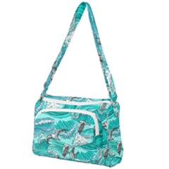 Sea-waves-seamless-pattern Front Pocket Crossbody Bag by uniart180623