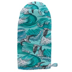 Sea-waves-seamless-pattern Microwave Oven Glove by uniart180623