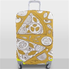 Vector-seamless-pizza-slice-pattern-hand-drawn-pizza-illustration-great-pizzeria-menu-background - Luggage Cover (large) by uniart180623