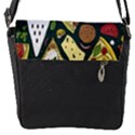 Vector-seamless-pizza-slice-pattern-hand-drawn-pizza-illustration-great-pizzeria-menu-background Flap Closure Messenger Bag (S) View1