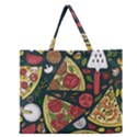 Vector-seamless-pizza-slice-pattern-hand-drawn-pizza-illustration-great-pizzeria-menu-background Zipper Large Tote Bag View1