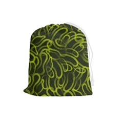 Green-abstract-stippled-repetitive-fashion-seamless-pattern Drawstring Pouch (large) by uniart180623