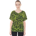 Green-abstract-stippled-repetitive-fashion-seamless-pattern V-Neck Dolman Drape Top View1