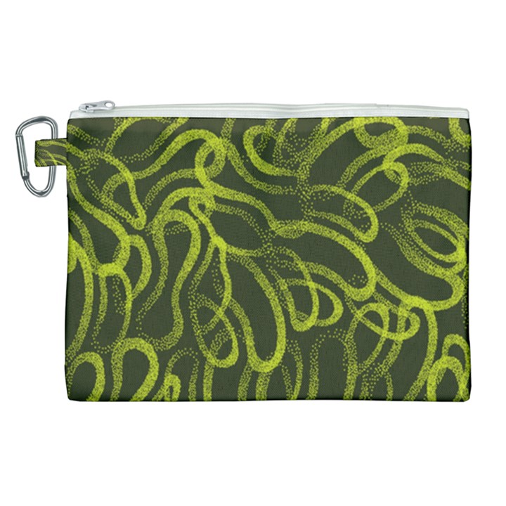 Green-abstract-stippled-repetitive-fashion-seamless-pattern Canvas Cosmetic Bag (XL)