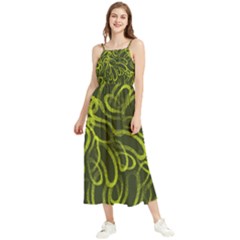 Green-abstract-stippled-repetitive-fashion-seamless-pattern Boho Sleeveless Summer Dress by uniart180623