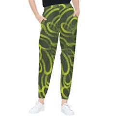 Green-abstract-stippled-repetitive-fashion-seamless-pattern Women s Tapered Pants by uniart180623