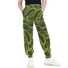 Green-abstract-stippled-repetitive-fashion-seamless-pattern Kids  Joggers by uniart180623