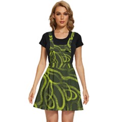 Green-abstract-stippled-repetitive-fashion-seamless-pattern Apron Dress by uniart180623