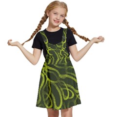 Green-abstract-stippled-repetitive-fashion-seamless-pattern Kids  Apron Dress by uniart180623