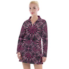 Seamless-pattern-with-flowers-oriental-style-mandala Women s Long Sleeve Casual Dress by uniart180623