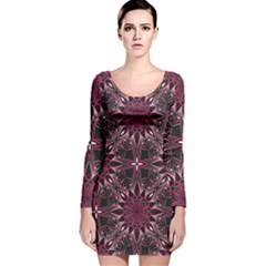 Seamless-pattern-with-flowers-oriental-style-mandala Long Sleeve Velvet Bodycon Dress by uniart180623