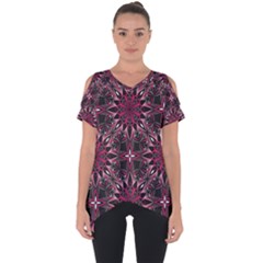 Seamless-pattern-with-flowers-oriental-style-mandala Cut Out Side Drop Tee by uniart180623