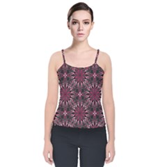 Seamless-pattern-with-flowers-oriental-style-mandala Velvet Spaghetti Strap Top by uniart180623