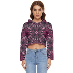 Seamless-pattern-with-flowers-oriental-style-mandala Women s Lightweight Cropped Hoodie by uniart180623